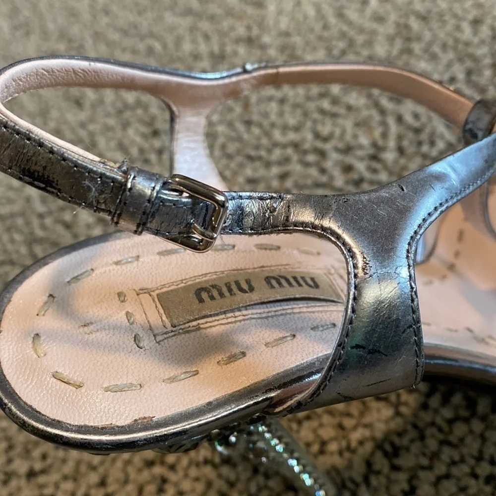 Miu Miu Strappy Stiletto Sandals Women's Size 36 1/2